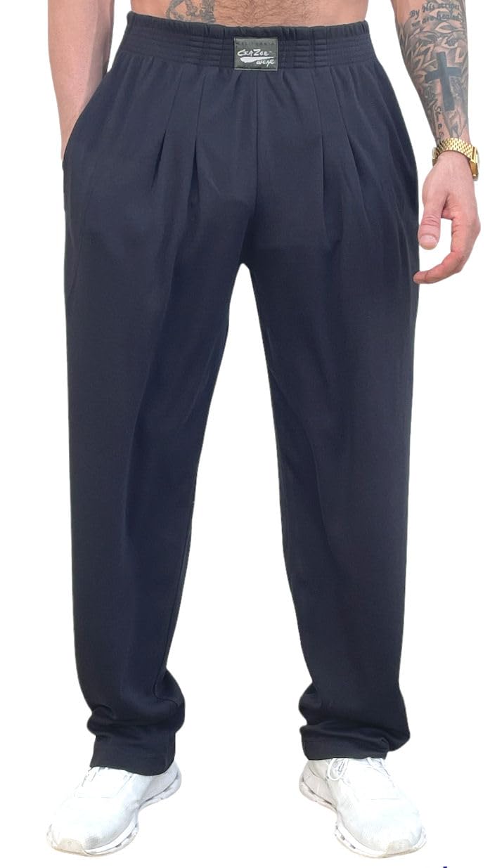 Mens/Women baggy workout pants body building active wear gym fitness pants in soft black