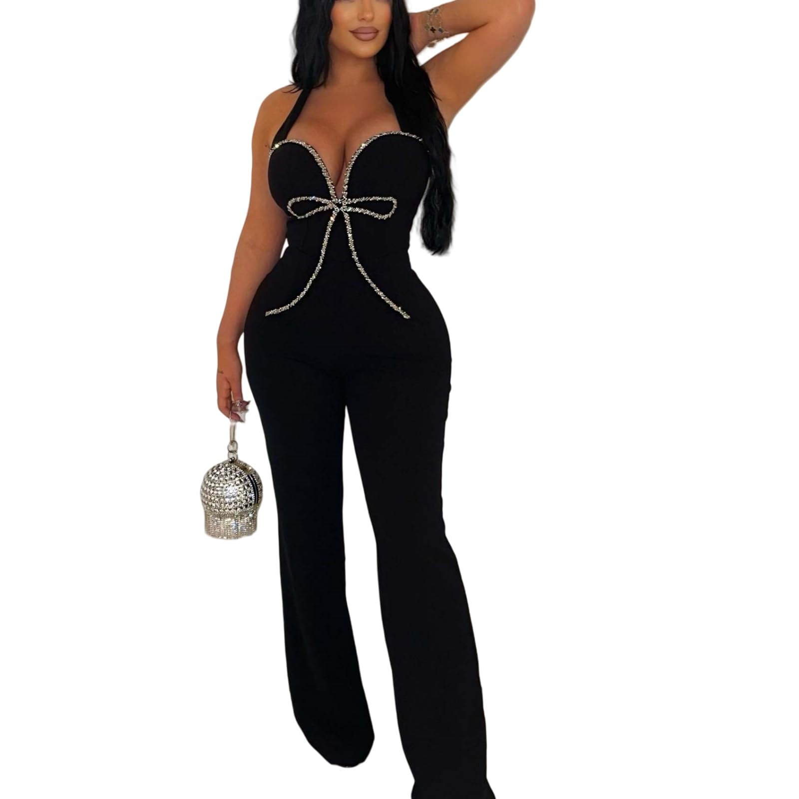 qzklwg Women Fashion Sexy Wide Leg Jumpsuit Club Business Party Elegant Jumpsuit-picture-39