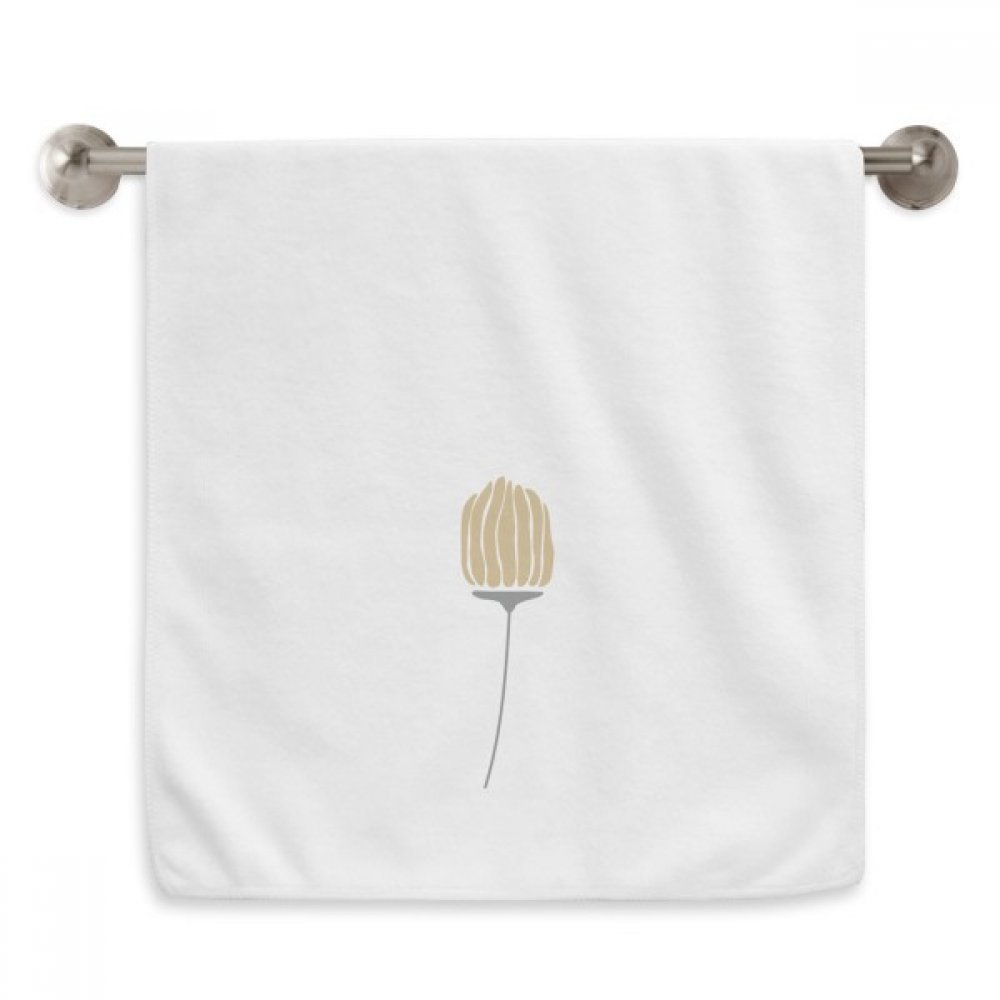 Serviette de toilette blanche motif plantes 33x74 cm en tissu moelleux
