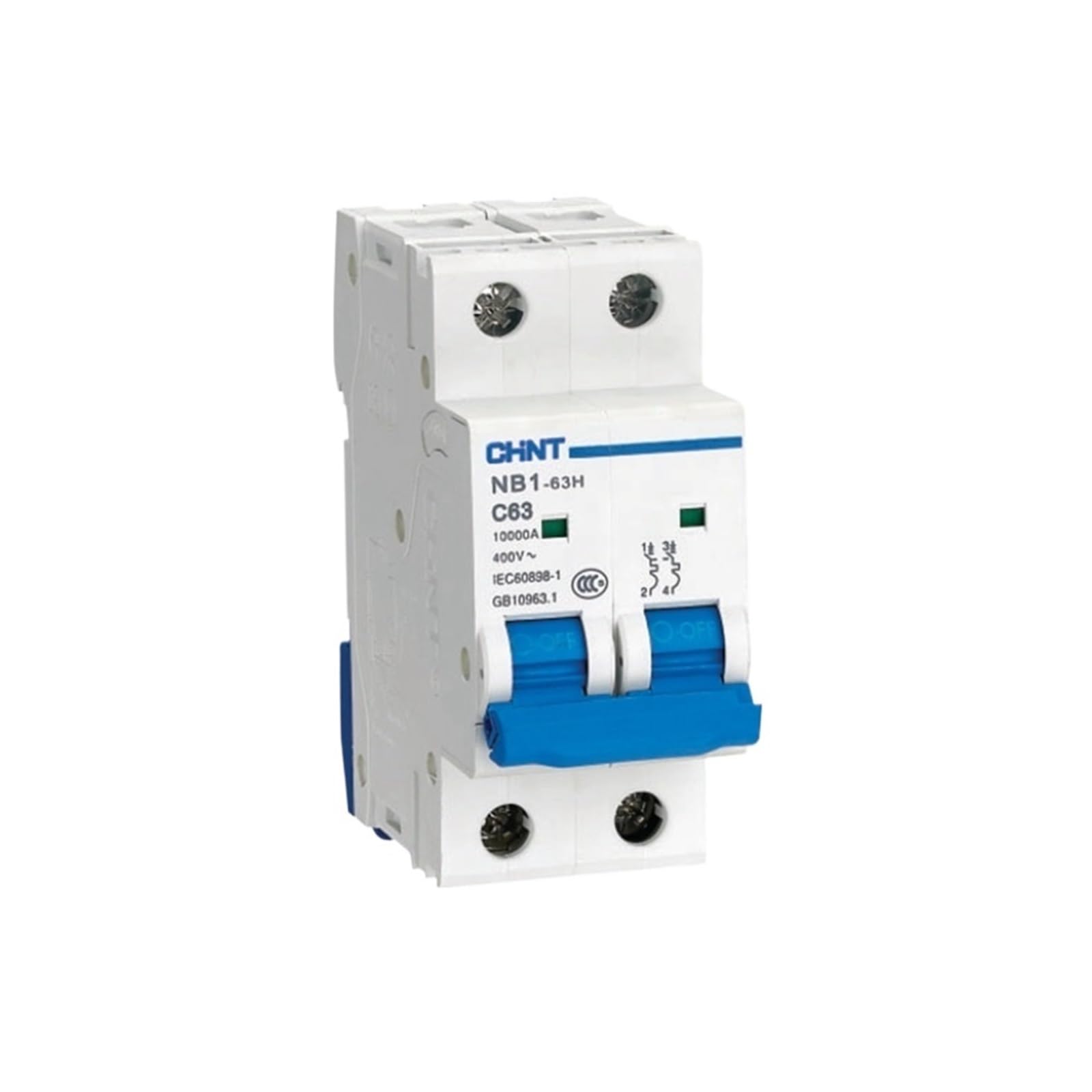 WBBAYDRFR Mini Circuit Breaker NB1-63H 2P 10KA 1A - 63A House MCB with Indication(1a)