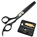 6 inch black professional hairdressing scissors set Cutting scissors, thinning scissors, black case, comb (Thinning scissors)