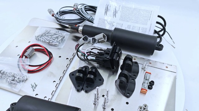 Image of 9 inch x 12 inch Standard Trim Tab Kit for Boats Size 16-25ft 15001-101 15101-104 | w /Double Rocker Switches 12V Electric Trim Tabs for Boats, w /6.6ft Switch Harness, Stainless Steel Planes