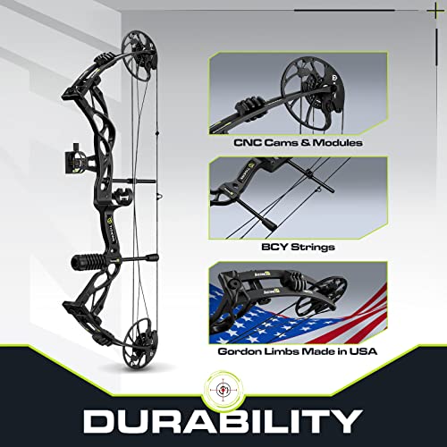 Tidewe Compound Bow With 315Fps Ibo Speed, Adjustable Hunting Bow And Arrow With 0-70 Lbs Draw Weight For Adults, 18"-31" Draw Length Bow For Hunting And Practice (Black) #TOP2
