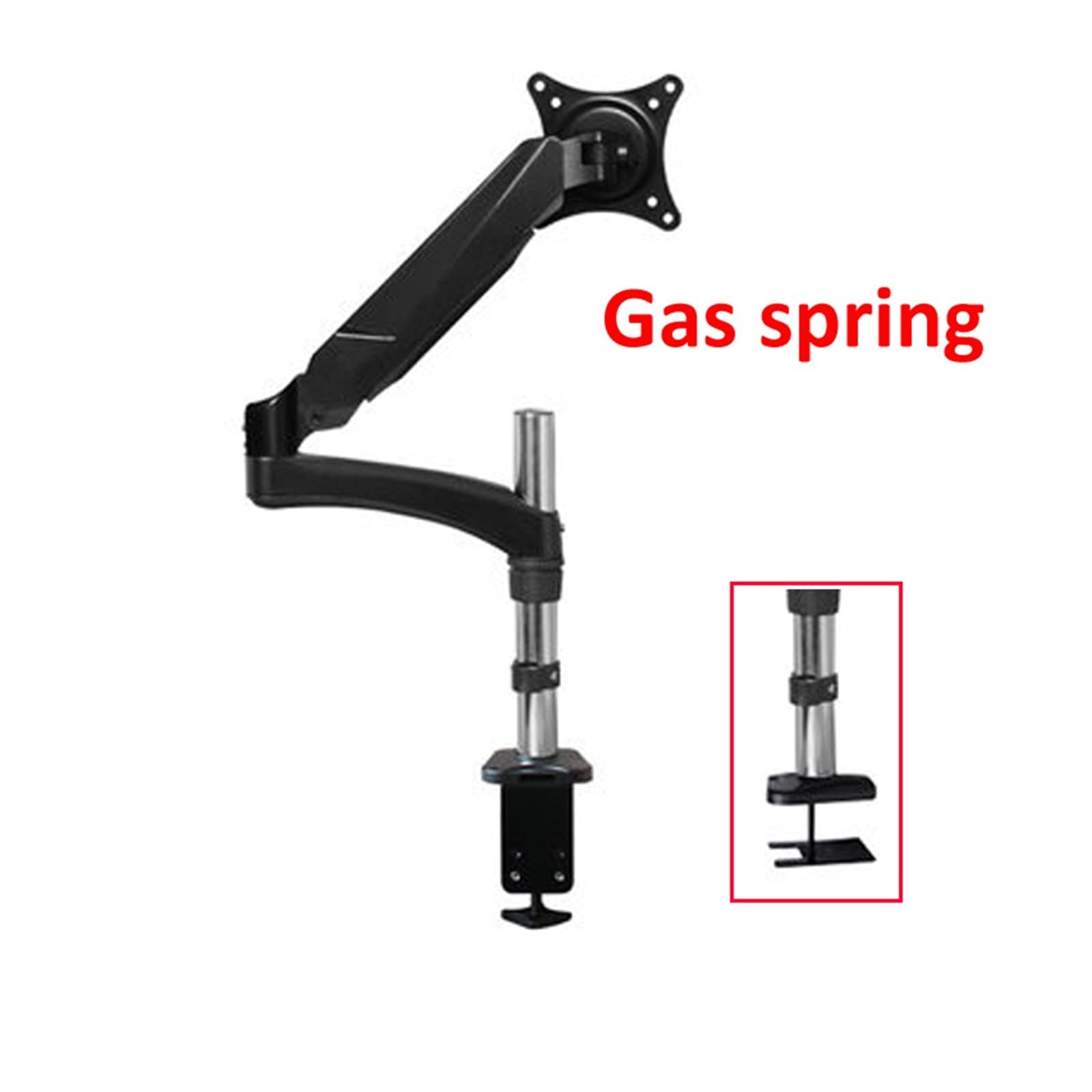 27-calowy aluminiowy zacisk obrotowy 2-7 kg 360 rozpórka gazowa do prasy powietrznej LCD TV monitor do montażu na stole ekran sprężyny gazowej wspornik biurka(czarny zacisk podstawy)