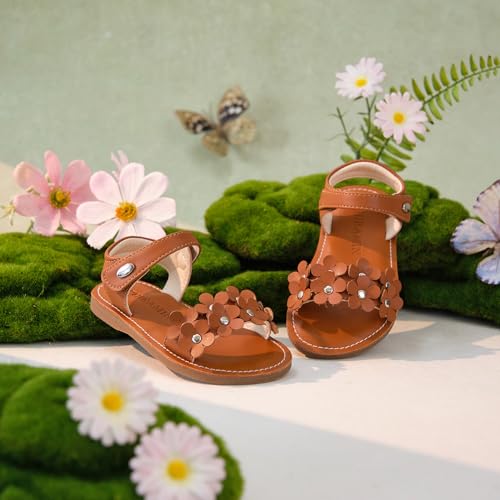 Image of PHIRAMIN Toddler Flower Girl Sandals - Girl Dress Shoes Toddler Little Kid Wedding Party