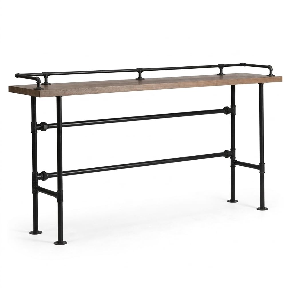 Industrial Counter Pannello Segnaletica Cartoncino Ferro Legno Durevole per Applicazioni Professionali Arredamento Laboratorio Esposizione Bancone Negozio, 120 * 40 * 105cm Spessore Tavola 5cm