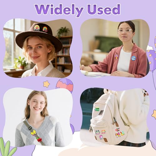 Image of Cute Pins Bulk, Funny Lapel Badge Pins Rubber Brooch Pins for Backpacks, Hats, Bags