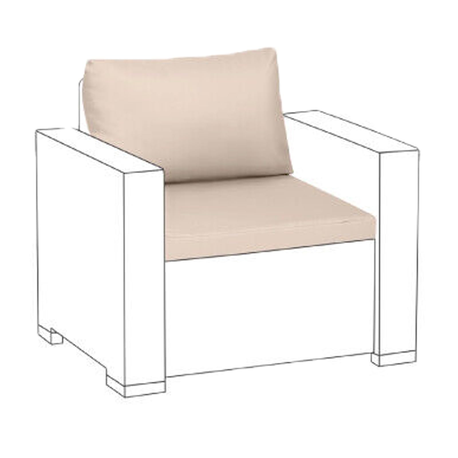 Soodie&Zuzu's Outdoor Garden Furniture Cushion Seat Pad Only Keter Allibert California Rattan Furniture 1 2 3 4 Seater Sofa Armchair Water Resistant Removable Cover (Armchair - 2 Pcs, Stone)