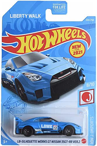 Hot Wheels LB-Silhouette Works GT Nissan 35GT-RR Ver.2 Azul miniatura 1