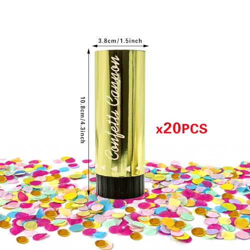 Image of 20 PCS Colorful Party Confetti Poppers Supplies