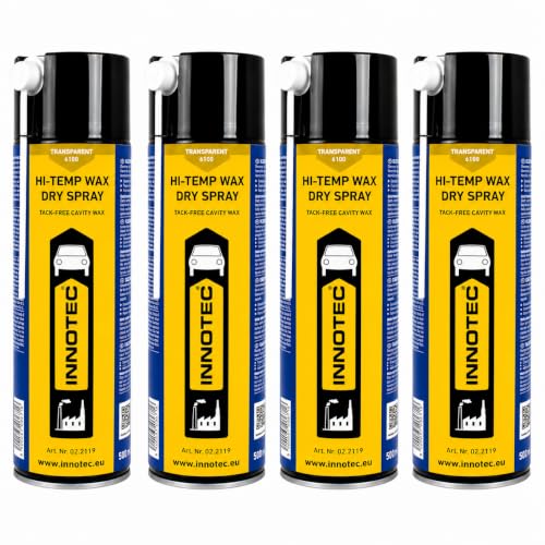 4 sztuki sprayu Innotec Hi-Temp Wax do ochrony podwozia i pustych przestrzeni w sprayu do smaru w sprayu - ochrona przed tłuszczem w sprayu do następnego poziomu motoryzacji i przemysłu – rez