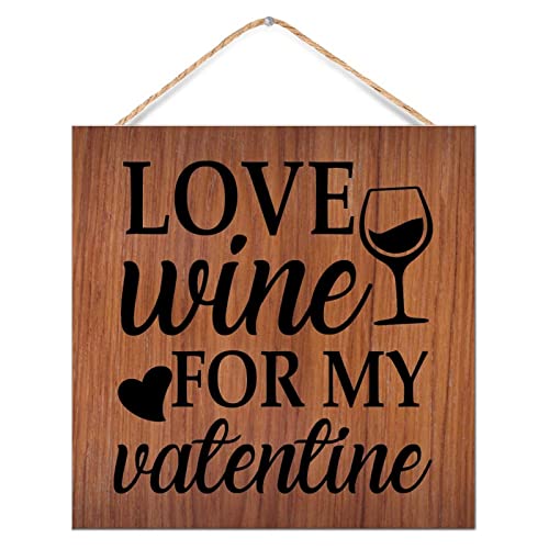 Décoration murale moderne en bois Love Wine pour une cuisine chaleureuse