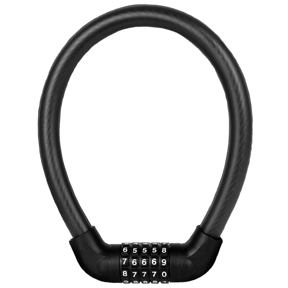 Chesoon Candado de Carretera para Bicicleta con Cable de Acero de Aleación Grueso Combinable Ligero 40cm Versión Negra para Bicicleta de Montaña Bicicleta de Carretera
