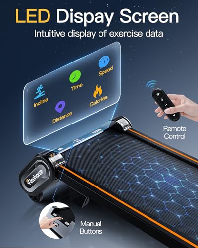 Image of FINEHORSE Walking Pad Treadmill with Auto Incline, 6 in 1 Under Desk Treadmill, 6-Level Incline Treadmills, 2.5HP Portable Treadmills for Home with 330LBS Capacity, LED Display, Remote Control