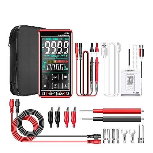 Multimètre testeur transistor 9999 compte True RMS gamme automatique DC AC 10A écran tactile 621A