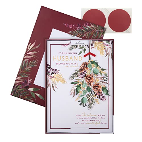 Hallmark Weihnachtskarte für Ehemann, traditionelles Blatt-Design, 25575207, mehrfarbig