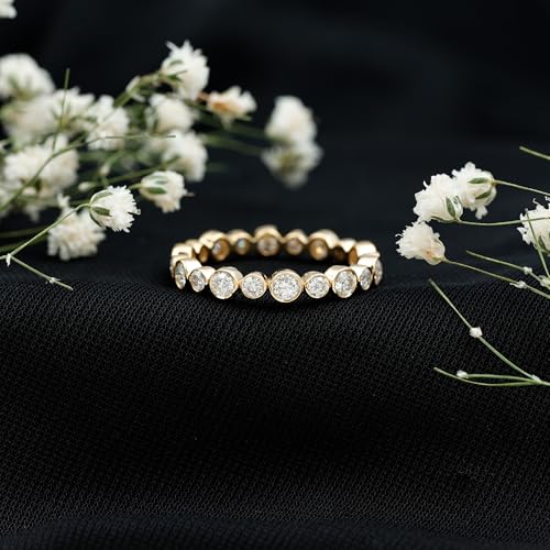 Certified Lab Grown Diamond Eternity Band, Ef-vs Quality, Bezel Set Diamond Anniversary Ring - With Jewelry Box3