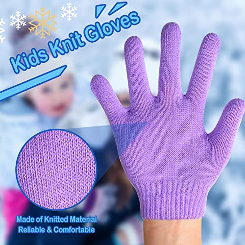 Handepo 50 Pairs Kids Winter Gloves Bulk Stretchy Full Finger Knitted Gloves Winter Warm for Boys Girls4