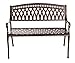 Balkene Home 62441 Simone Cast Aluminum Patio Bench Heavy Duty Rust Free Metal Construction Front Porch, Backyard, Lawn, Garden, Pool, Deck, Outdoors - Antique Bronze Finish