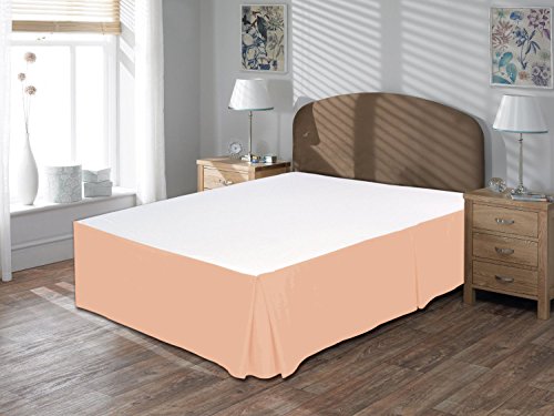 Ropa de cama comodidad 600TC 1 unidad faldón para cama 27,94 cm longitud de cerradura IKEA tamaño 100% de percal de algodón egipcio, melocotón, Euro doble IKEA