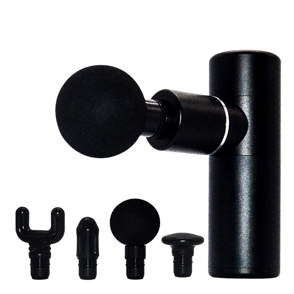 INSTAGOBO S6 Mini Massage Gun Deep Tissue Massager, Portable Handheld Muscle Massage Gun with 4 Massage Head & 4 Speed, Mental Mini Massager Gun for Woman, Pocket-Sized Fascia Gun with Carry Case