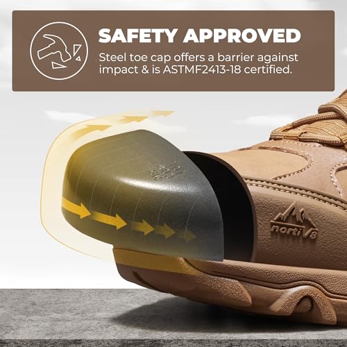 Image of NORTIV 8 Men's Waterproof Hiking Boots Outdoor Mid Trekking Backpacking Mountaineering Shoes