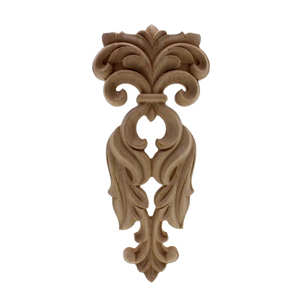 Applique en bois sculpté non peint décor à la maison de 19x9 cm pour pilier