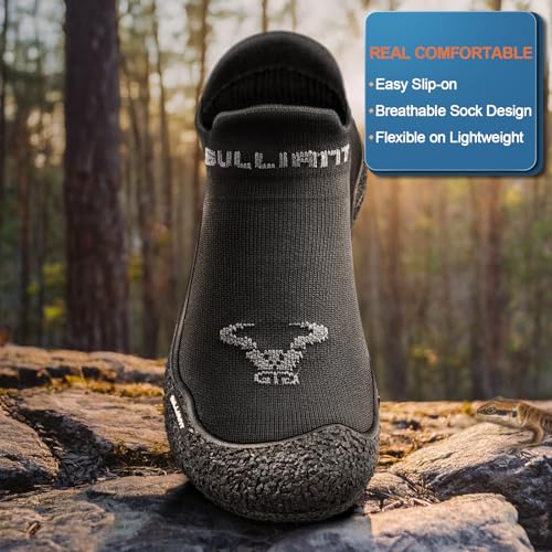 Men Water Shoes-Grip Slippers Socks Barefoot Hiking Beach Shoes for Men Women with Cushioned Insole&Drainage Sole3