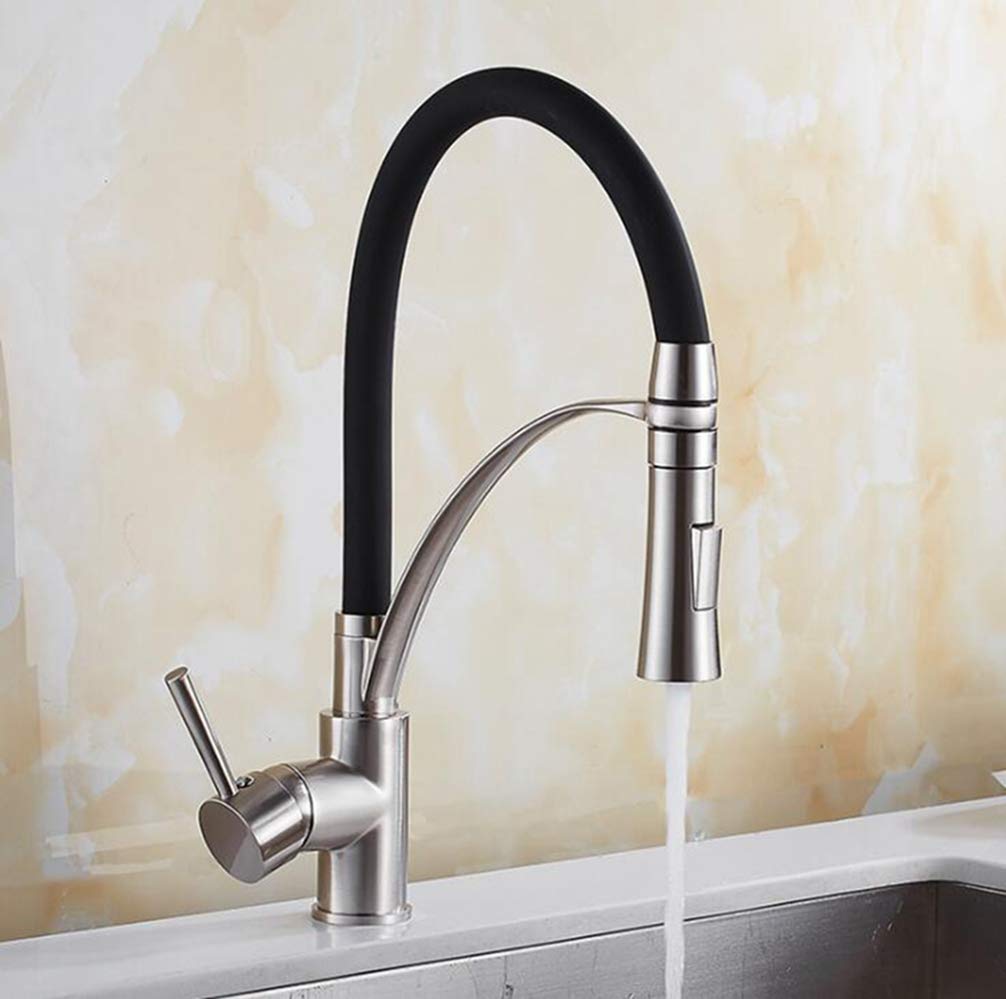 Kitchen Mixer Sink Faucet Brass Black with Chrome∕Nickel Torneira Tap Faucets Hot Cold Deck Mounted Bath Tap,Brushed Nickel