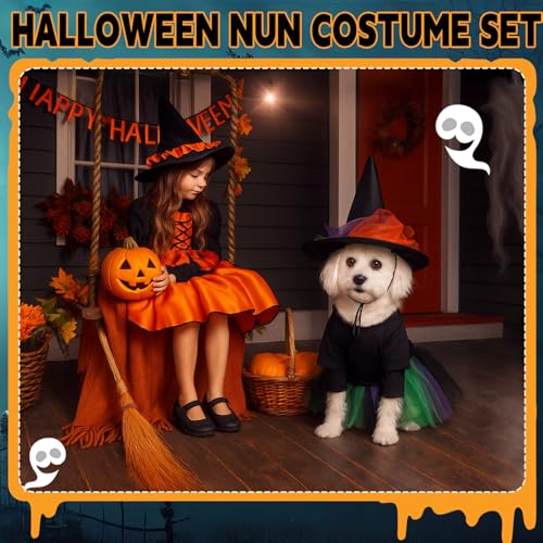 Disfraz Halloween con tutú y sombrero para mascotas pequeñas miniatura 4