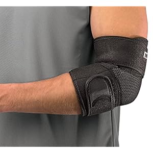 MUELLER Sports Medicine Adjustable Elbow Support Sleeve, Elbow Pain Relief Brace for Men and Women, Black, One Size