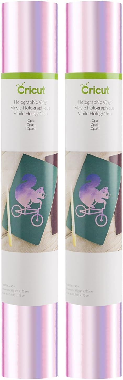 Cricut 2003986 Holographic Sparkle Vinyl, 12" x 48", Opal (Pack of 2)