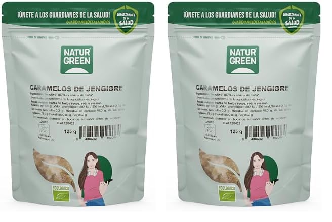 NaturGreen Caramelos de Jengibre - 125 g (Paquete de 2)