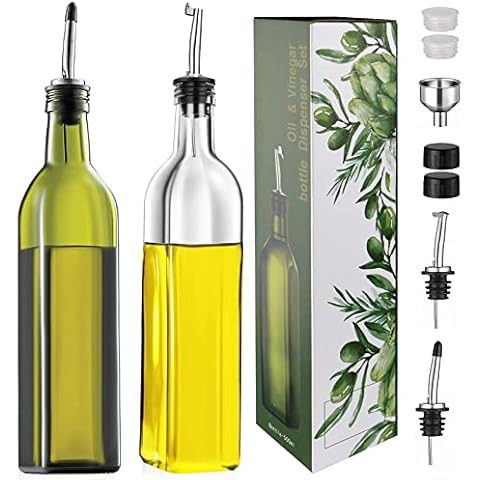 Ölflasche, Speiseöl Essig Spender Essigflasche Glas Olivenöl Spender Flasche öl Flaschen Salat Behälter Cover