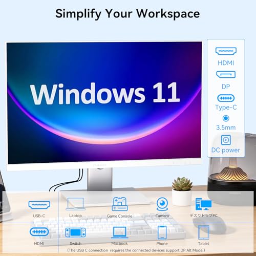 Image of 24 Inch Touch Screen Monitor 2K(2560x1440P) IPS Computer Display, 144Hz Gaming Monitor, HDMI USBC DP Ports, Frameless, VESA, White