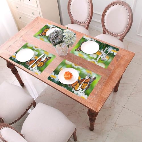 Sets de table antidérapants et lavables motif papillon pour protéger la table - 7