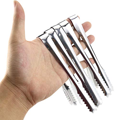 Twdrer 20 Pack 6 Inch Small Mini Stainless Steel Serving Tongs Appetizers Tongs,Sugar Tongs Ice Tongs for Tea,Coffee,Bar,Kitchen - Thumbnail 5
