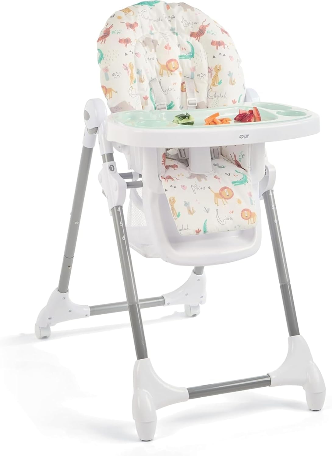 Mamas & Papas Snax Adjustable Highchair with Removable Tray - jungle alphabet