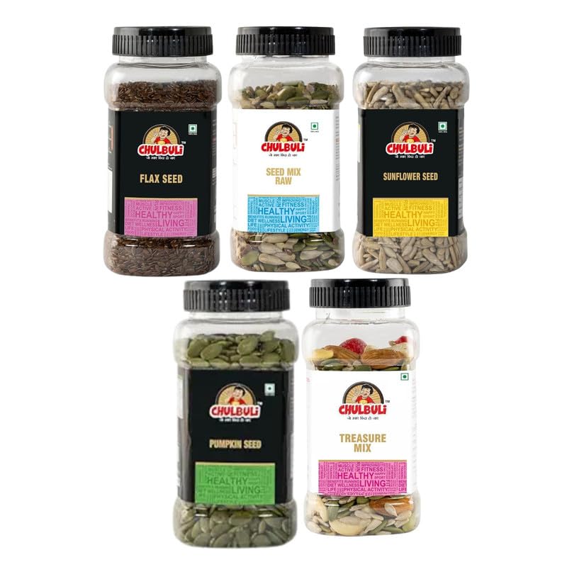 PP Chulbuli Healthy Combo | Flax Seeds Mix Seeds Sunflower Seeds Pumpkin Seeds Treasure Mix | Smoothies Salads Breakfast Bowls Daily Nutrition Ingredient | Gym Diet Meal Use | 200g Each - 1kg-image-17