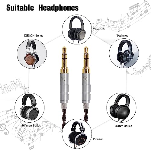 OKCSC ZT8 Dual 3.5mm to 3.5mm Headphone Cable for Hifiman Sundara/ANANDA-BTHE4XX/HE-400i/560/OneOdio Pro-10,8 Core OFC 3.5mm Headphones Extension aux cable for AGPTEK HA1/FiiO K3/BTR5-B/BTR3K/Q3/M11-B - Image 2