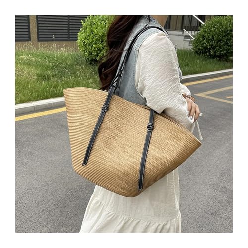 Straw Bag Large Straw Bag Beach Shopping Bags Rattan Woven Shoulder Bag Women Handmade Straw Basket Handbags Summer2
