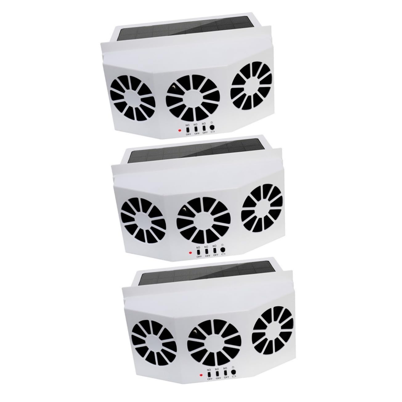 Alipis 3 Pièces Ventilateur Solaire Ventilateur D'extraction Solaire De Voiture e Radiateur Évent Alimenté Cool D'échappement De Voiture Petit Blanche Abdos