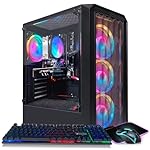STGAubron Gaming PC Desktop, Radeon RX 590 8G GDDR5, AMD Athlon 3000G 3.5G, 16G DDR4, 512G SSD, 600M WiFi, BT 5.0, RGB Fan x4, Windows 11 Home