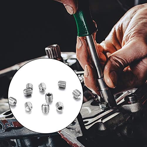 200 Pcs Grub Screws Set, M3/M4/M5/M6/M8 Cup Point Grub Screws, Stainless Steel Hex Head Allen Screws, Thread Hex Socket Cup Point Fasteners Screws Assortment Kits