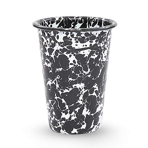 Crow Canyon Home Enamelware Tumbler, 14 ounce, Pink/White Splatter (Set of 4)