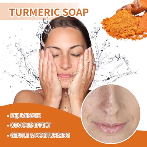 2Pcs Turmeric Soap, Turmeric Facial Soap, Firm Facial Cleansing, Face Soap, Handmade Organic Natural Soap, For Deep Cleansing Of Face And Body To Cleanse The Skin, For All Skin Types - Image 3