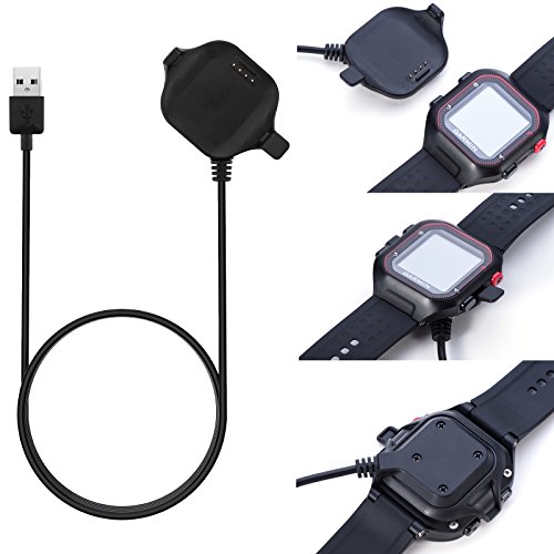 FitTurn Charger Compatible with Garmin Forerunner 25 Charger Charging Clip Size Large Replacement USB Charger Adapter Charge Cord Charging Cable Clip for Forerunner 25 GPS Running Watch Large for Men