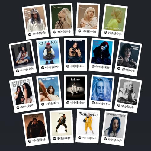 Image of Billie Eilish | Billie Eilish Songs Mini Poster Kit (Set of 18) | Billie Eilish Lovely, Bad Guy, Everything I Want Songs Size (8 x 6 cm) Posters for Phone Accessories, Bedroom, Office, room decoration (C 006)