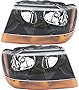 For Jeep Grand Cherokee Headlight 1999 2000 2001 2002 2003 2004 Driver and Passenger Side Headlamp Assembly Replacement