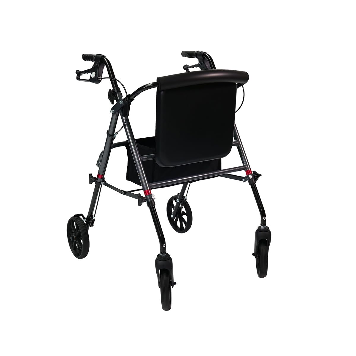 Rollator faltbar und leicht mit Sitz - Aluminiumgestell - anthrazit-grau - Nylontasche - Modell Standard